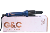 Blue hair styling tool on a white background with 'G&C Gold Class' branding. automatic curler
