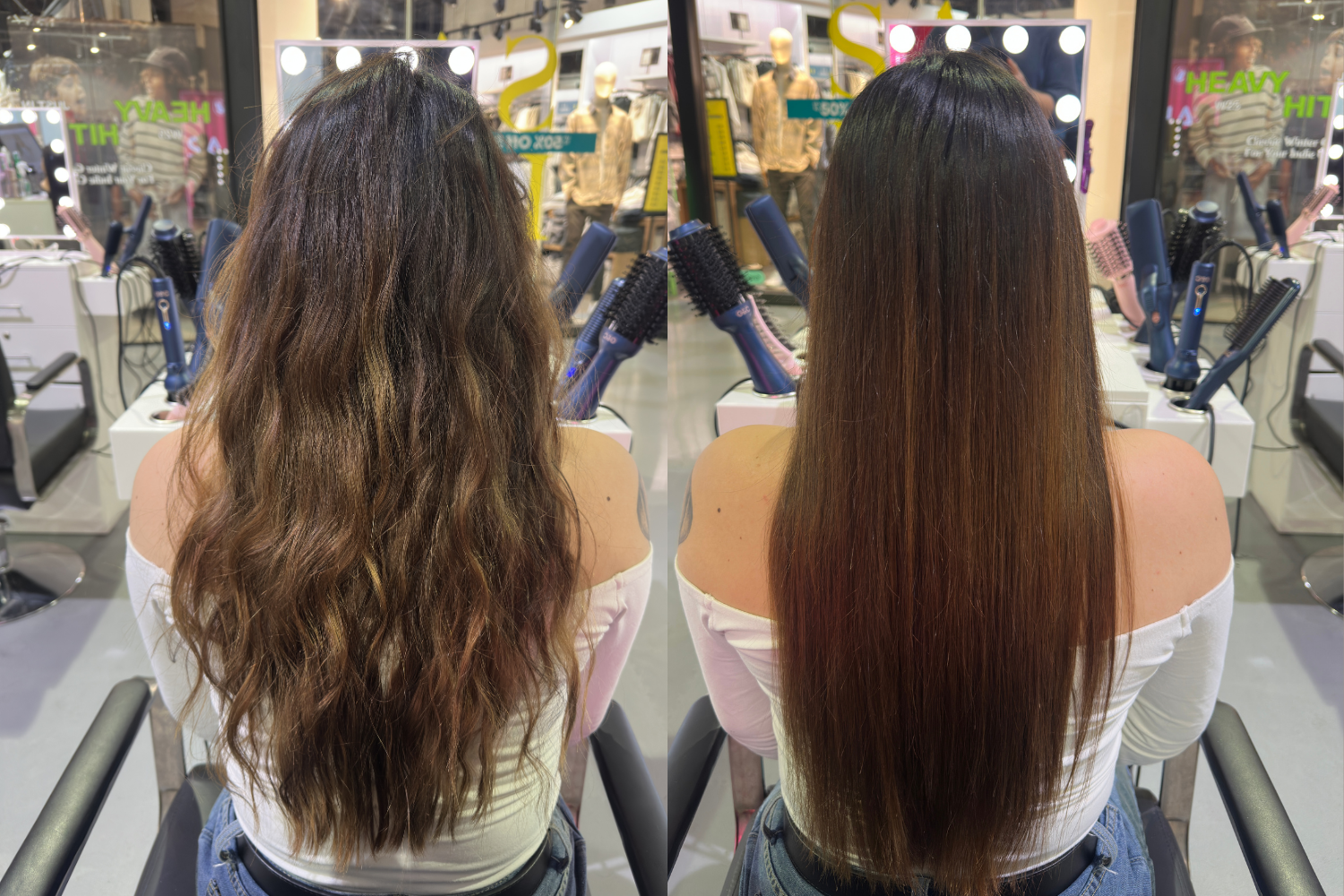Before and after gold class g&c straightener brush
