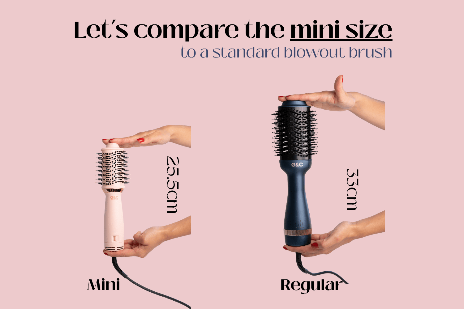 G&C Mini Dual Voltage Blowout Brush – professional hair tool by Gold Class G&C