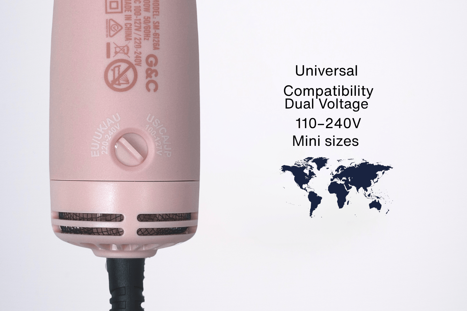 G&C Mini Dual Voltage Blowout Brush – professional hair tool by Gold Class G&C