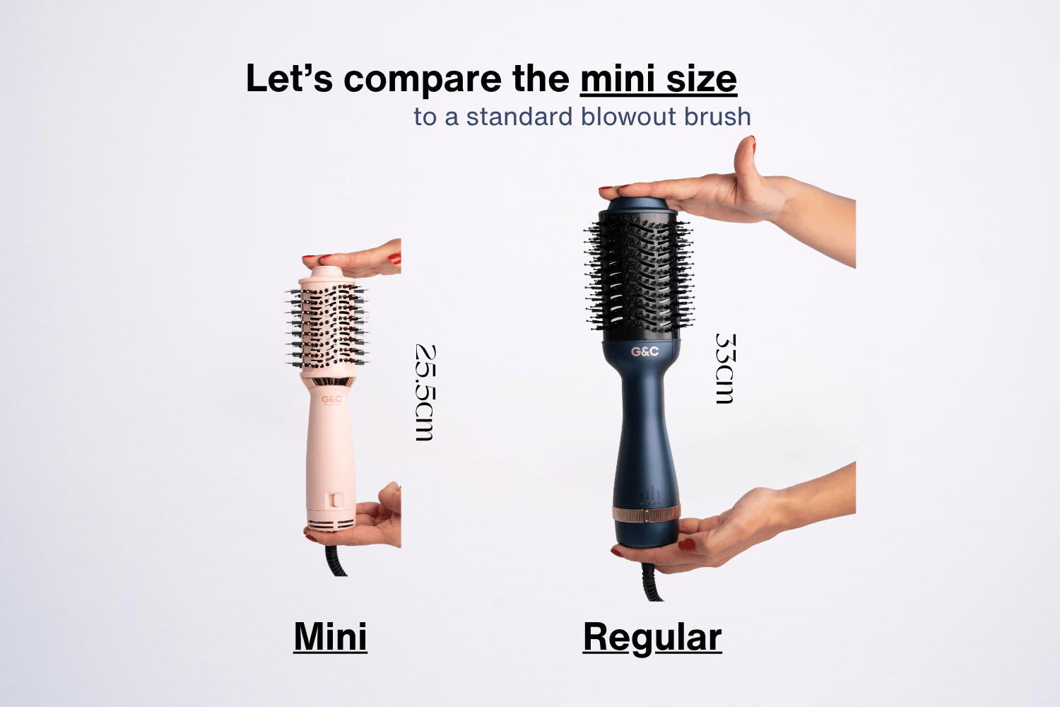 G&C Mini Dual Voltage Blowout Brush – professional hair tool by Gold Class G&C