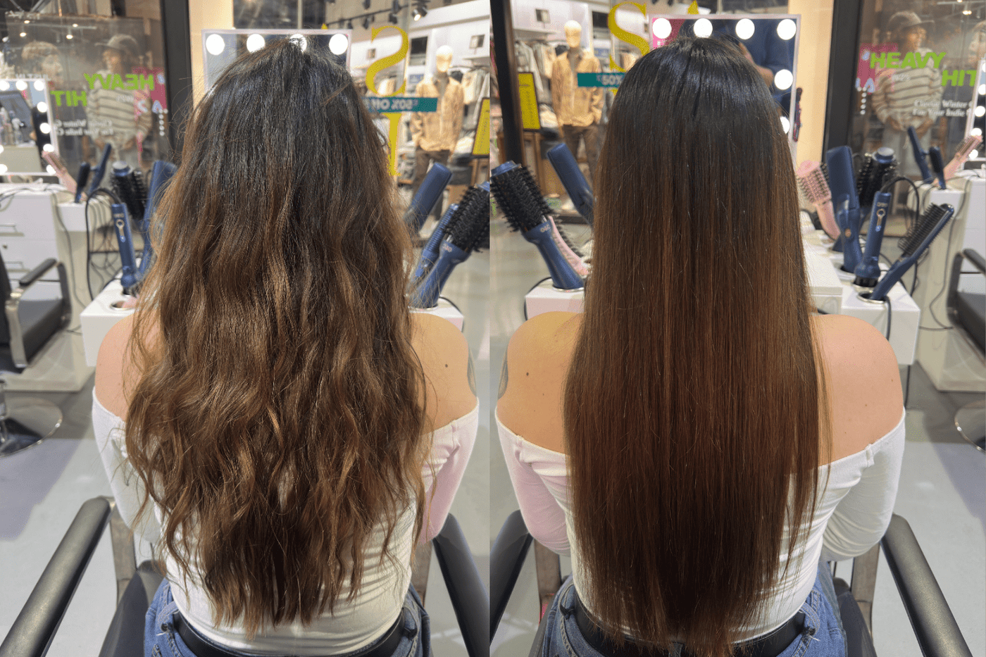 G&C Straightener Brush titanium ceramic hair straightening brush