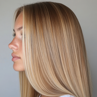 Side profile of a person using g&c hair care mask australian made gold class